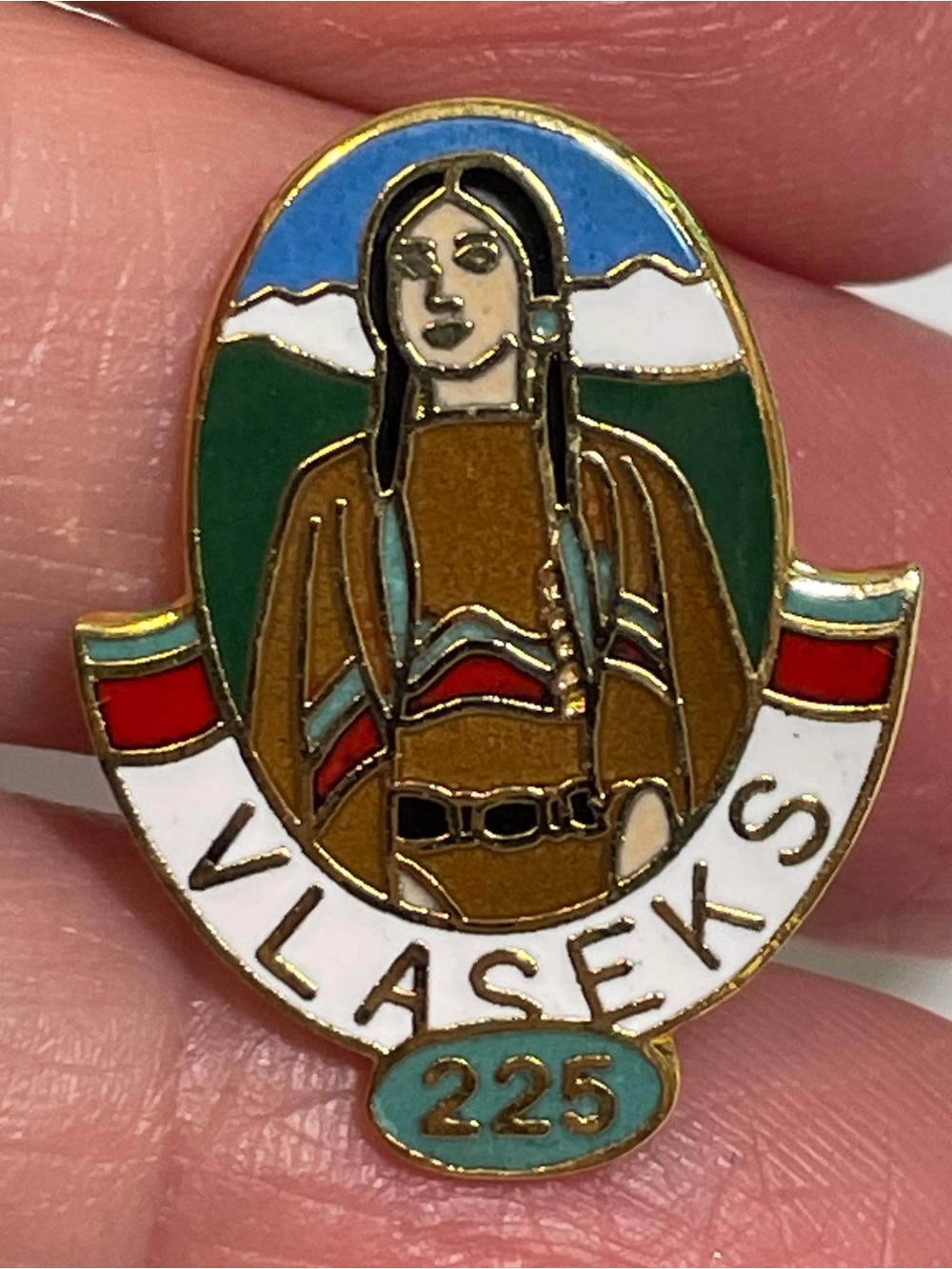 Vlasek native american 225 enamel Lapel Hat pin